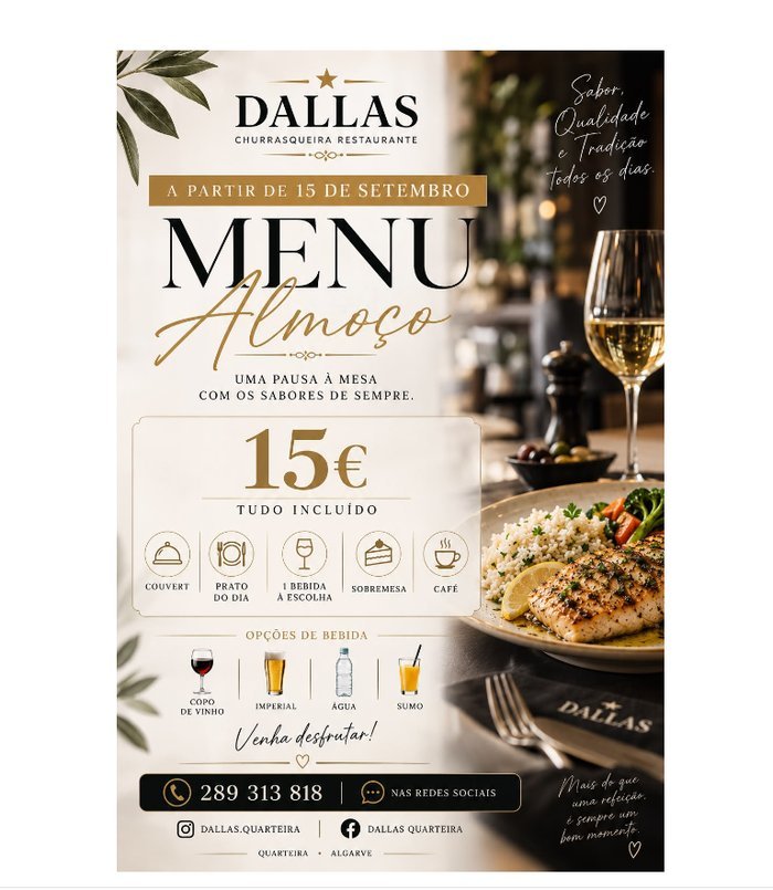 Menu de Almoço 15€