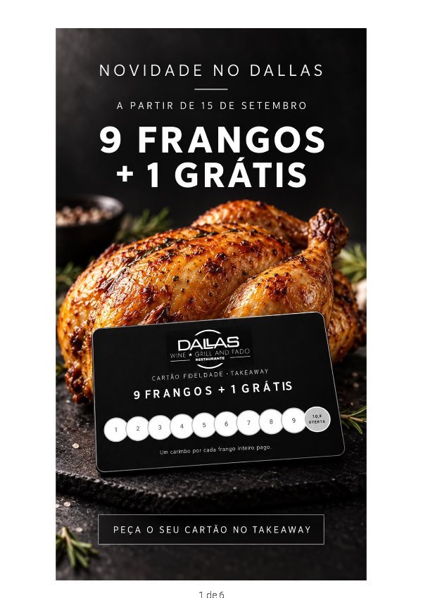 Cartão Fidelidade 9 Frangos + 1 Grátis
